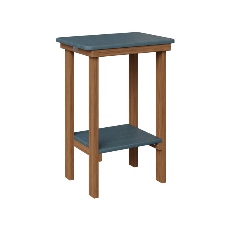 Outdoor Rectangle Side Table, Antique Mahogany, Slate