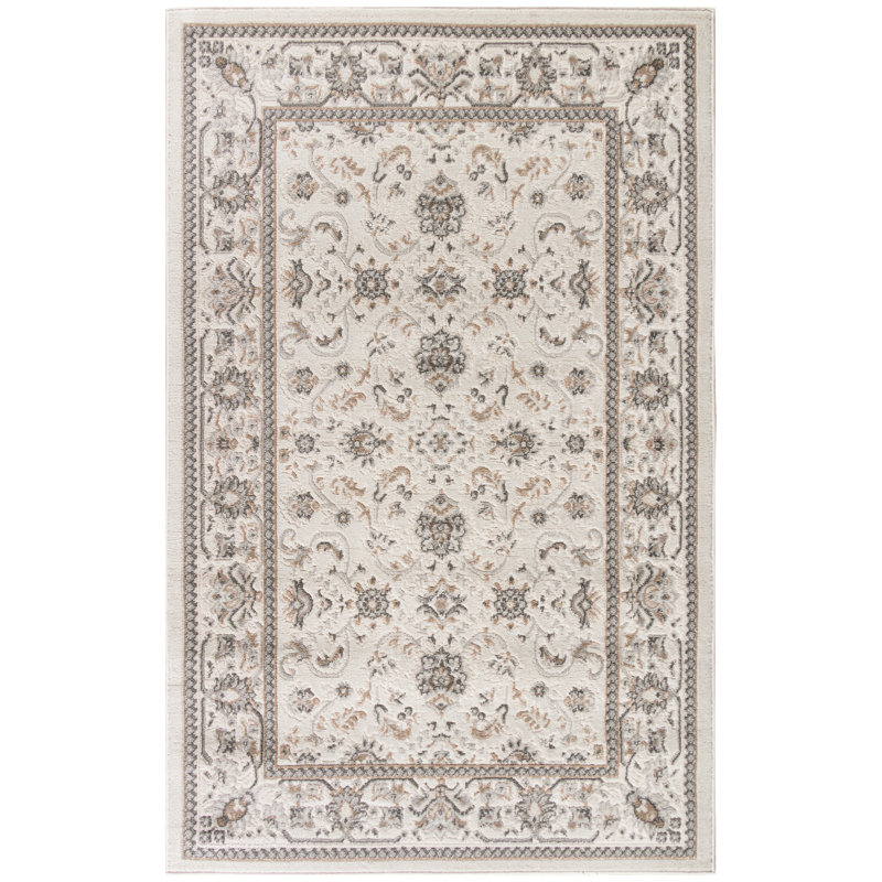 Tapis oriental en polyester / polypropylène tissé à la machine Keeley, Rectangle 3 pi 11 po x 5 pi 11 po
