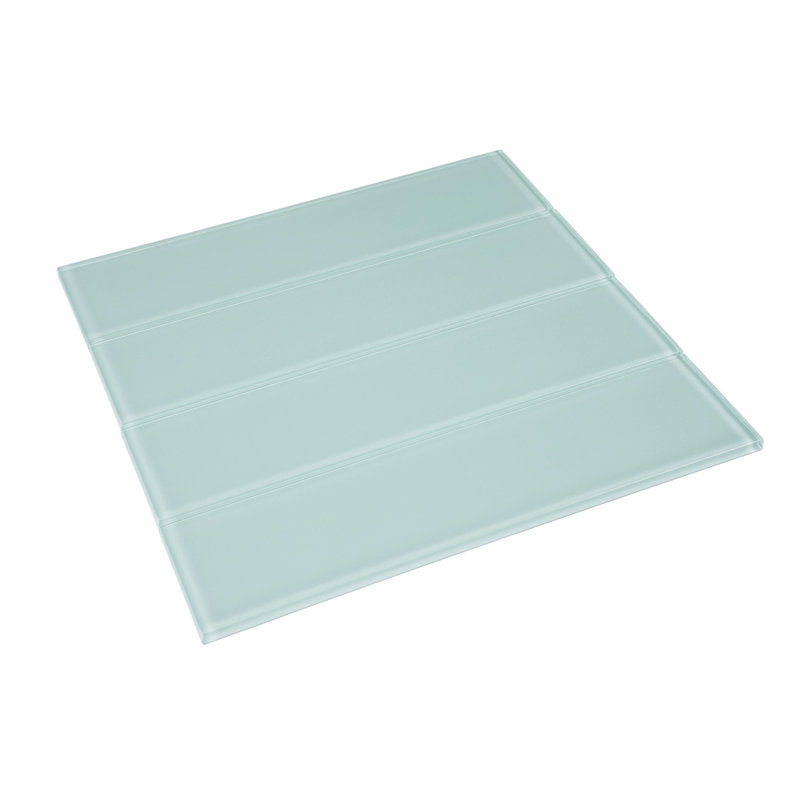 3" X 12" Glass Brick Look Subway Wall Tile, Light Blue