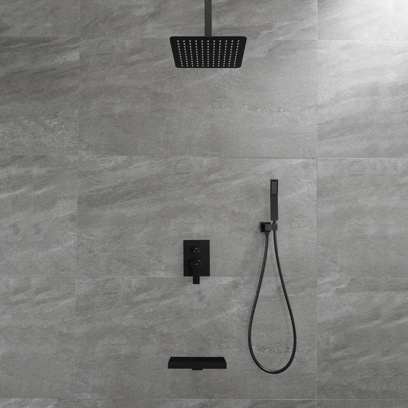 Ensemble de robinet de douche de plafond avec douchette de pluie