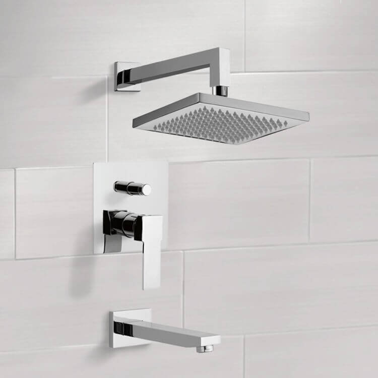 Peleo Diverter Tub and Shower Faucet with Valve
