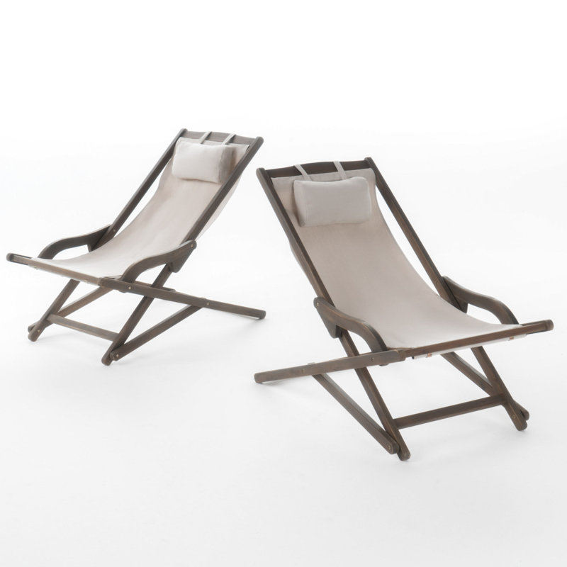 NIKKI BEACH SLING CHAIR - (Set Of 2), Beige