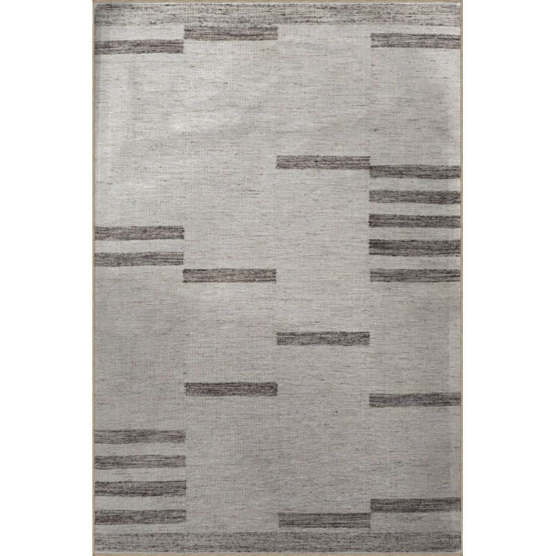 Tapis décoratif moderne à motif géométrique abstrait à motif géométrique beige, Tapis de couloir 3 pi 4 po x 9 pi 11 po