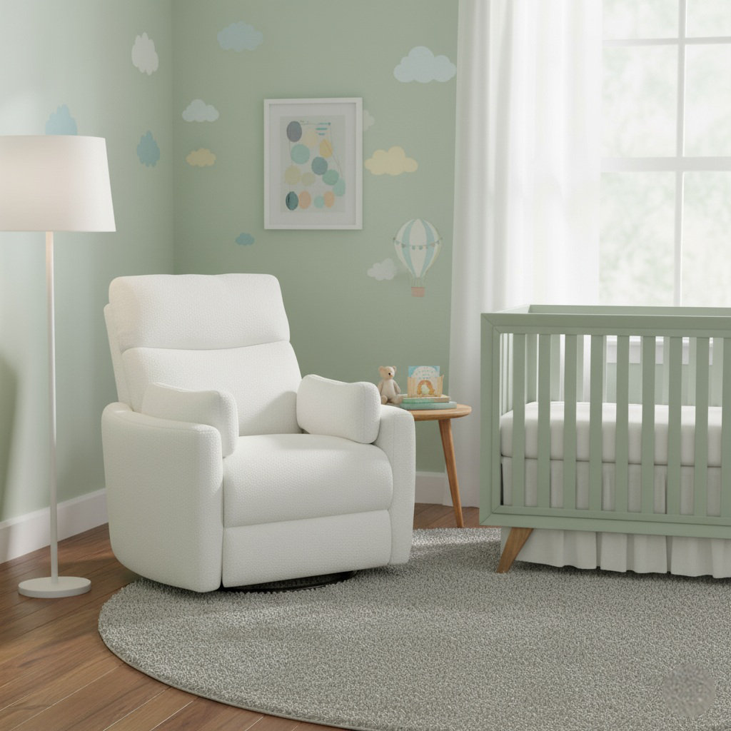 Lottie Swivel Recliner In Cream Boucle