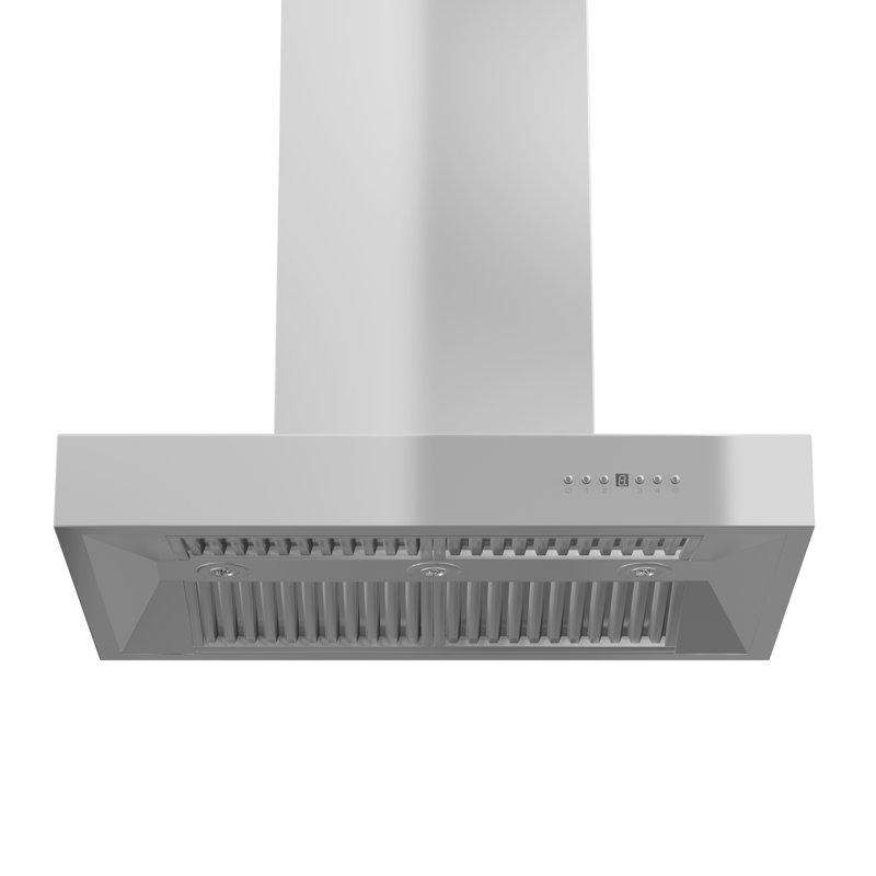 36" 700 CFM Ducted Island Range Hood in Brushed Stainless Steel, 42"