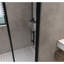 Porte de douche de 72 po de hauteur, verre trempé de 6 mm de 1/4 po, cadre en aluminium noir mat, simple et tendance, facile à installer dans l'espace de la salle de bain