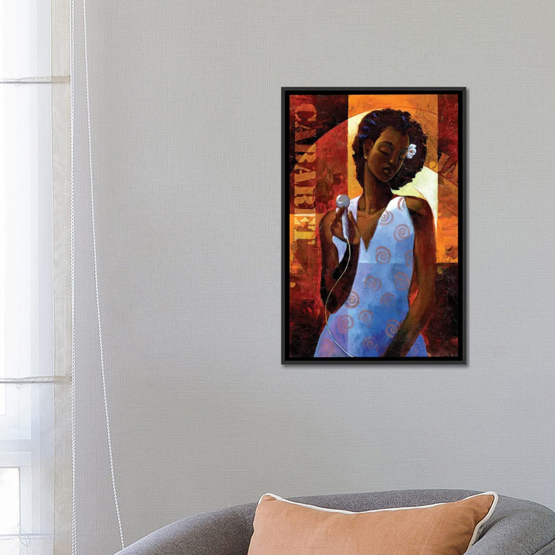 « diva », impression sur toile, H 26 po x l 18 po x P 1,5 po, Toile avec cadre noir, Pas de tapis