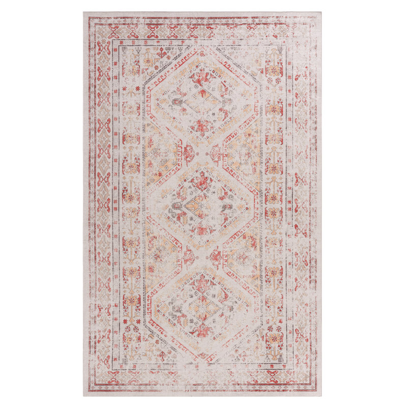 3X5 Area Rug In Beige - Non-Slip, Foldable For Bedroom, Dining Room, Hallway, Kitchen, Living Room Low-Pile, Machine Washable