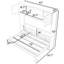 Lit escamotable double en bois avec tablettes et lattes
