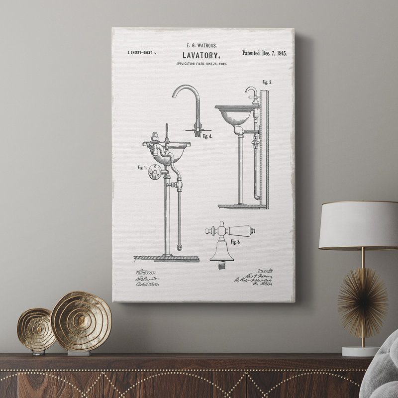 Lavabo rétro II - galerie Cavas sur mesure, H 48 po x l 32 po