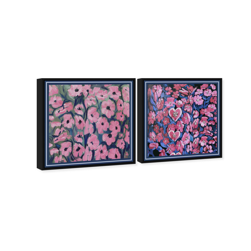 Forever Blooming Set Set by Oliver Gal, 42"H x 42"W, Black Floater Frame
