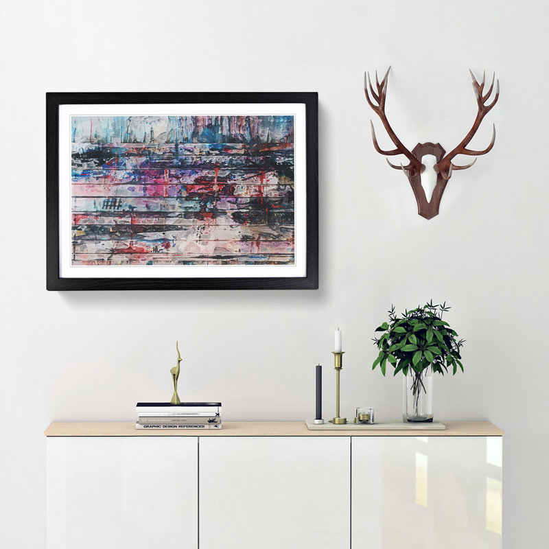 Trance of Time in Abstract - Framed Print, Black, 60cm H x 91cm W x 2cm D