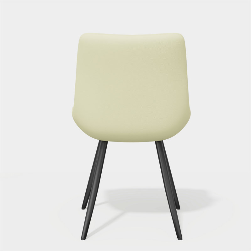 Ensemble de 2 chaises de salle à manger rembourrées, chaises modernes avec pieds en métal, chaises de cuisine avec dossier pour salle à manger