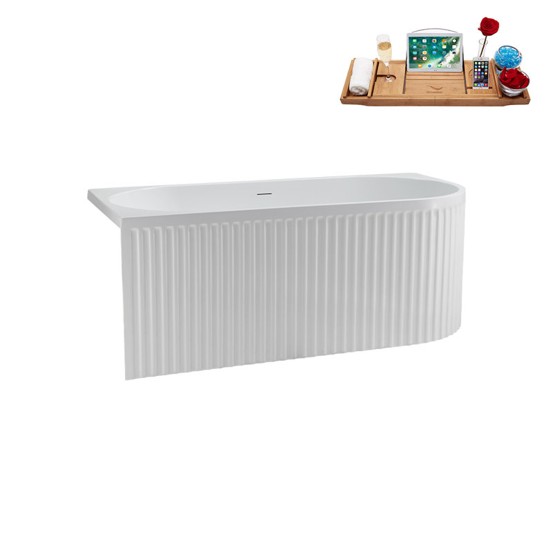 1501.1mm x 718.8mm Soaking Acrylic Bathtub, Brushed Gold