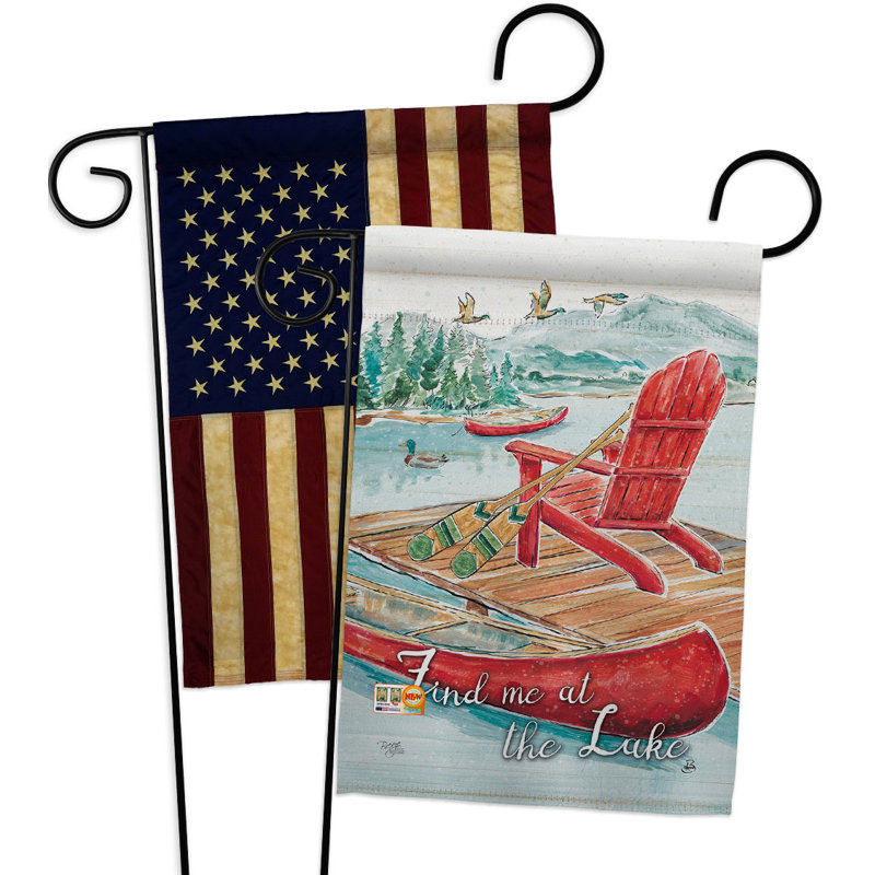 Drapeau de jardin 19 po x 13 po Find Me At The Lake