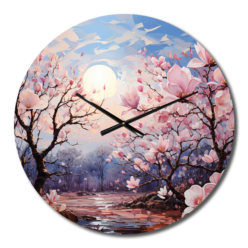 Horloge murale à pointillisme rose, Moyenne