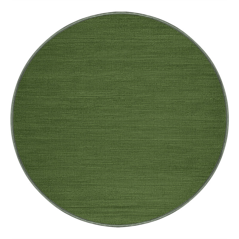 Tapis vert uni lavable à la machine, Rond 4 pi