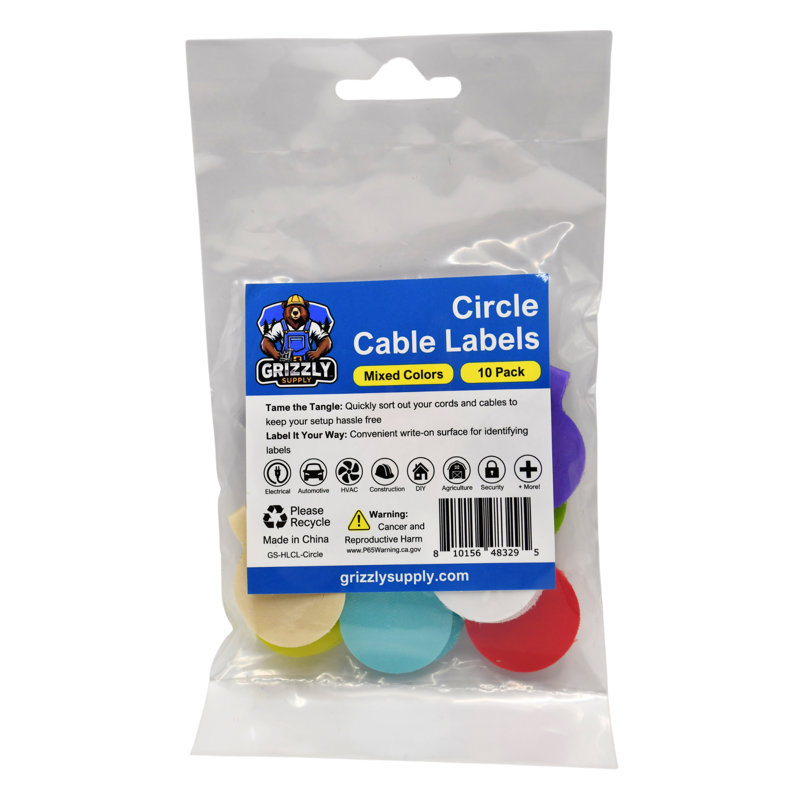 Circle Cable Label 10/pk