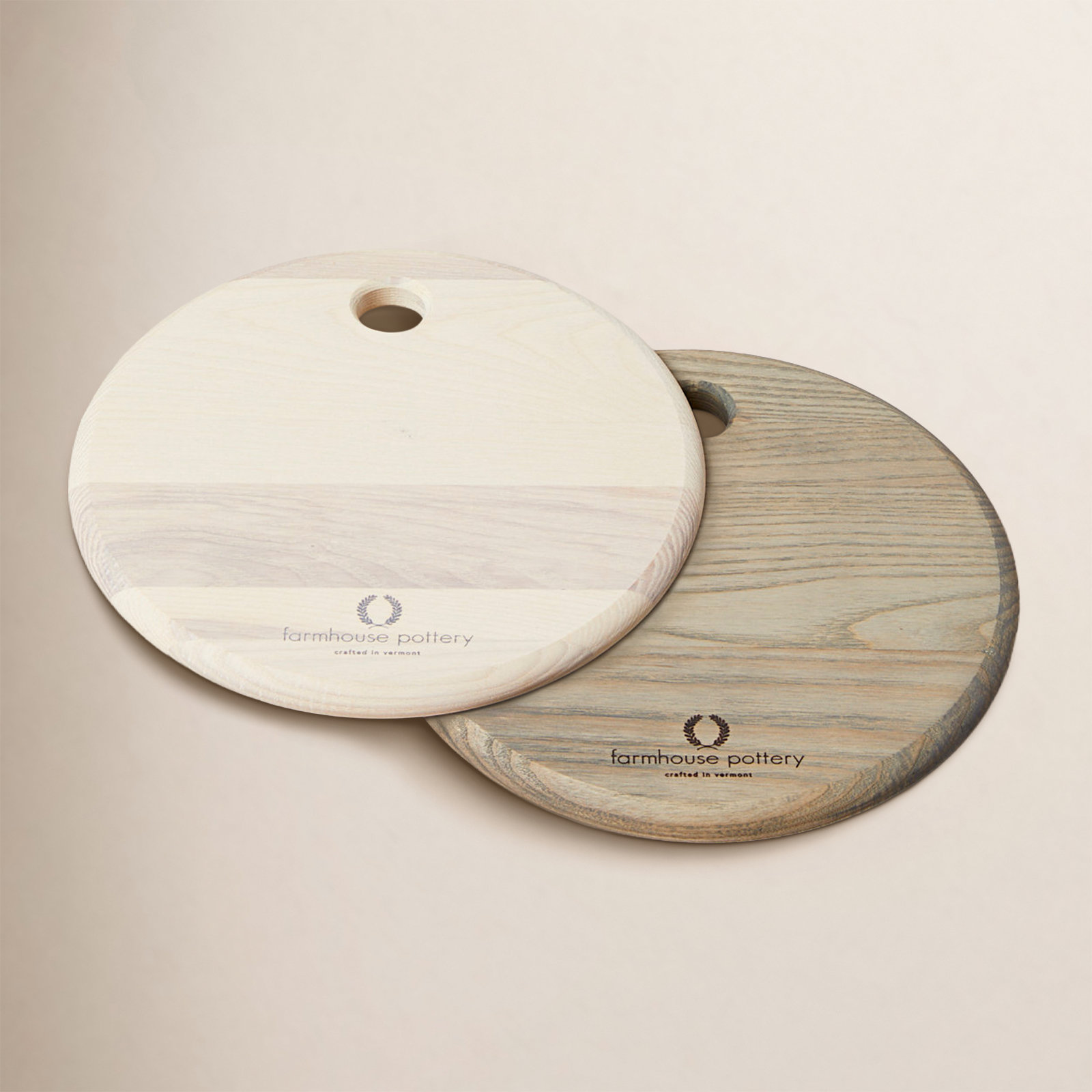 Round Wood Cheese Board, Medium: 12", Gray