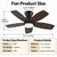 Ventilateur de plafond standard à DEL 5 pales de 42 po avec télécommande et ensemble d'éclairage pour salon-137790779