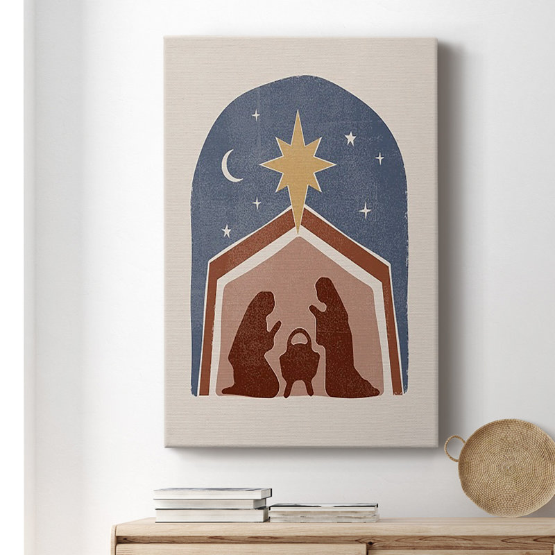 Boho Nativité I, toile tendue avec châssis de qualité supérieure - prête à être accrochée, H 48 po x l 32 po x P 1 po