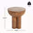 Iris Outdoor Patio Three-Legged Wood-Grain Round MGO Side Table