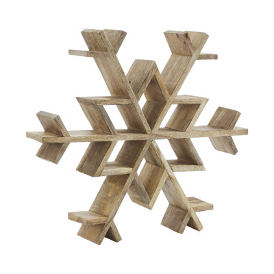Natural Wooden Snowflake Small