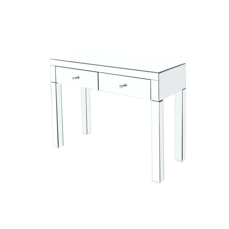 W 39.4 Inch X D 15.7 Inch X H 31.5 Inch Mirror Desktop Dressing Table, 2 Drawer Dressing Table, Suitable For Home Offices