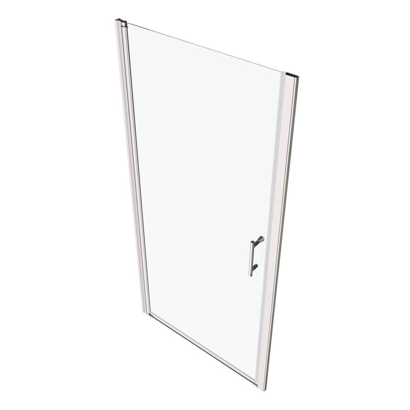 36"-37 3/8" Wide Pivot Shower Door With 1/4" Tempered Glass, Bathroom Splendid Style Door, Wide, Option, Brushed Nickel