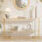 52" Entryway Table, 2-Tier Narrow Console Table, Tempered Glass Sofa Table with Metal Frame, Entry Table with Shelves, Console Tables for Entryway, Hallway, Foyer, Living Room, Gold-445960606-438627191
