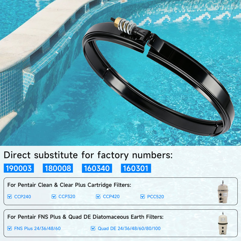 190003 Tension Control Clamp Kit Replacement Pool And Spa Filter For Pentair