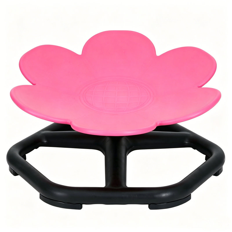 Fauteuil pivotant sensoriel pour enfants à 360 ° avec base antidérapante et siège pivotant pour jouer, Rose