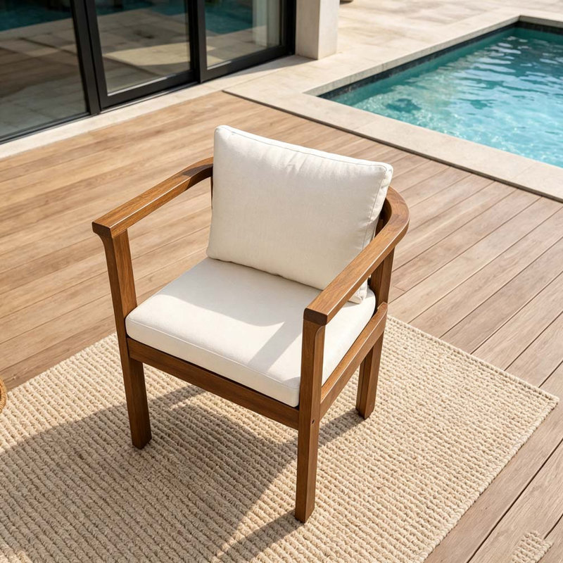 Ensemble de chaises d'extérieur, Brown+Cream-4pieces