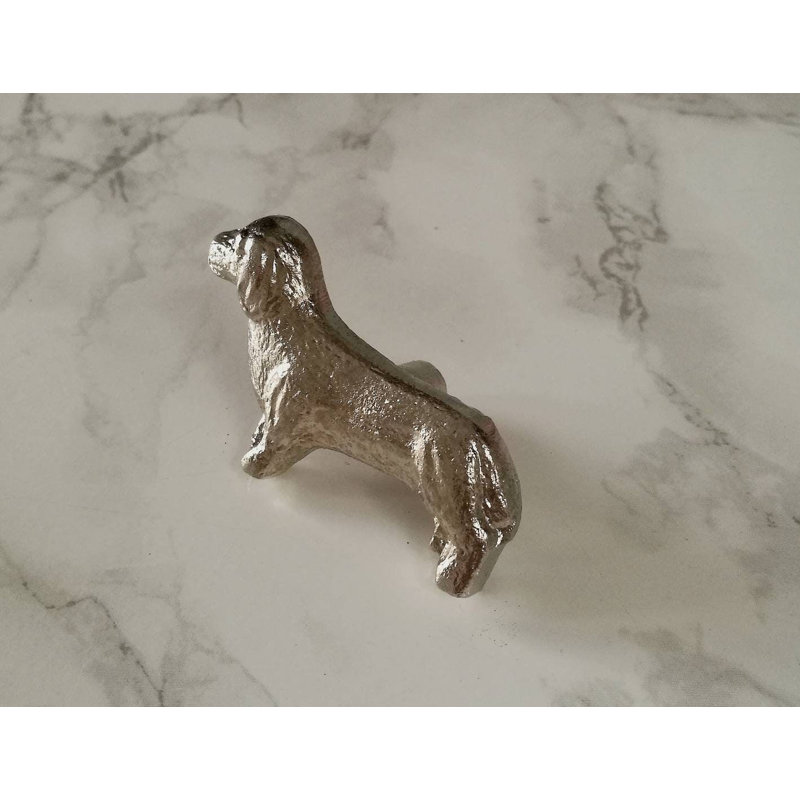 Silver Daschund Sausage Dog Knob