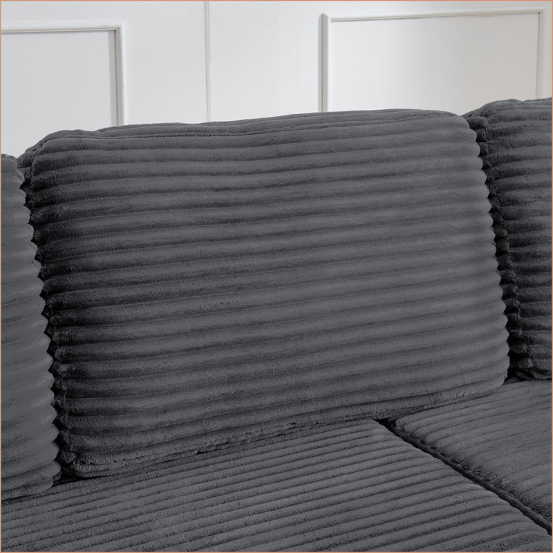 Canapé modulaire, lit convertible en forme de L moderne et minimaliste gris anthracite | Rembourrage en mousse | Gris anthracite