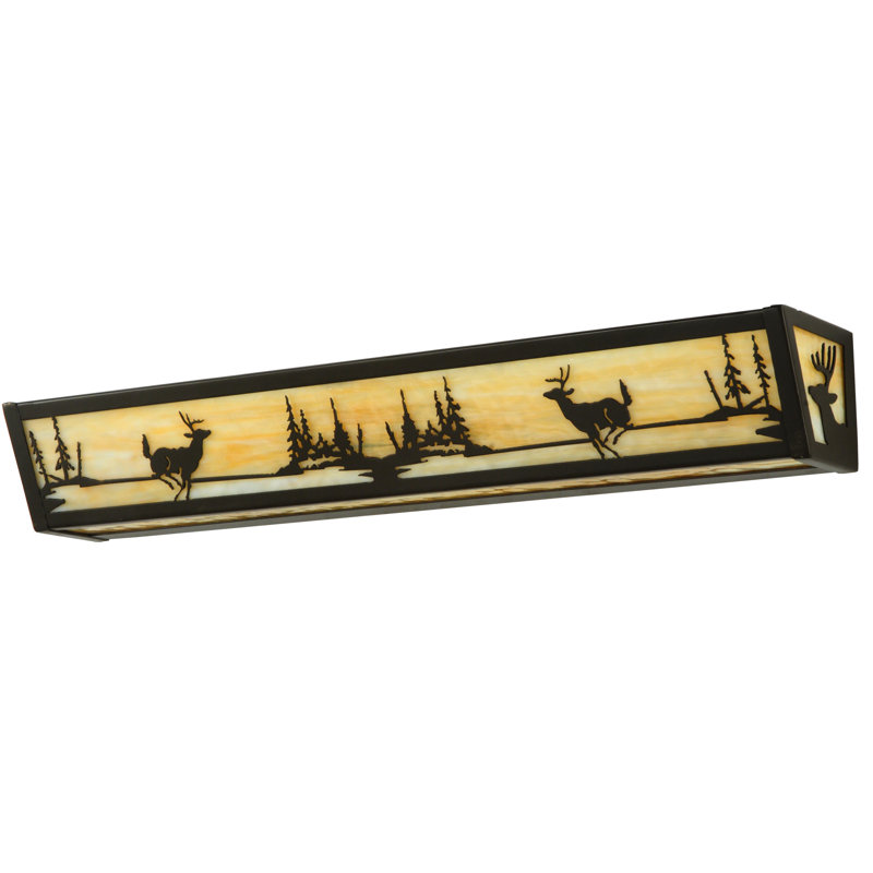 Rustic Lodge 4 - Light Bath Bar, Brown