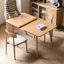 Table en chêne massif naturel avec plateau extensible, de 6 à 8 couverts, résistante à l'eau, design stable, plateau télescopique, fini anti-rayures, idéale pour un usage familial.