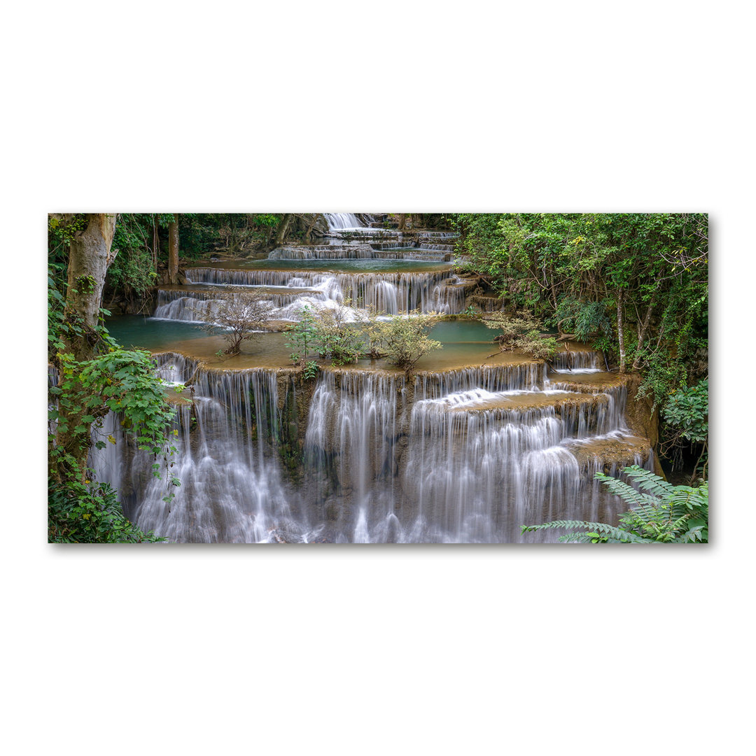 Wasserfall im Wald - Kunstdrucke auf Leinwand