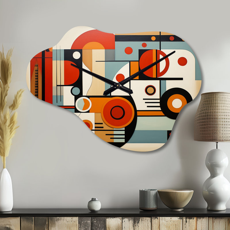 «Auyeung», impression de l'horloge murale moderne asymétrique Mid-Century, Grand