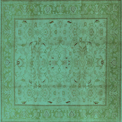 Tapis oriental vert / brun tissé à la machine Chrisotpher
