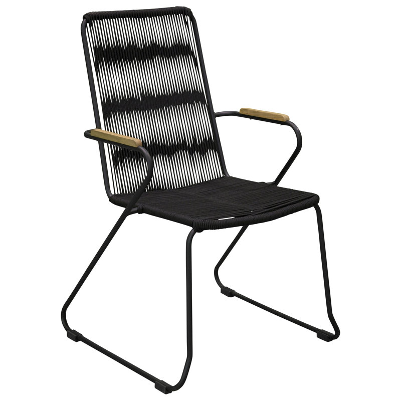 Hyeon Stackable Outdoor Patio Dining Armchair with Cushion
