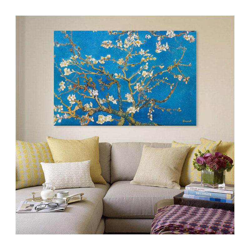 Almond Blossom by Van Gogh Canvas Print, H 12 po x l 18 po x P 0,75 po