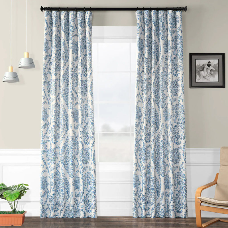 Alexiyana Vintage Paisley Room Darkening Curtains For Bedroom & Living Room Curtains (1 Panel), 50"W x 108"L