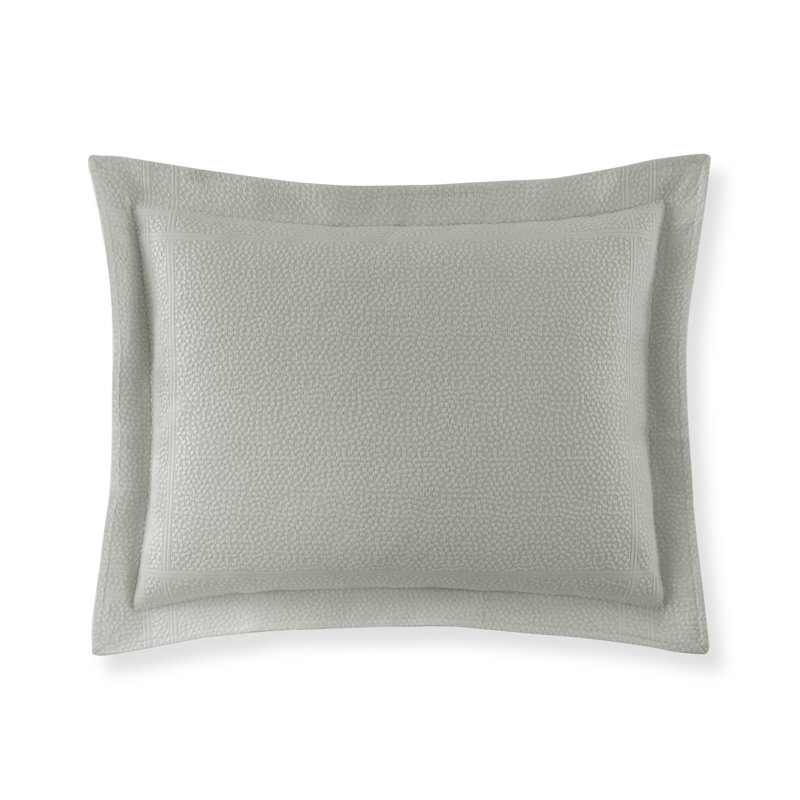 Montauk Linen/White/Pearl/Platinum 100% Cotton Piece Sham, Standard, Platinum