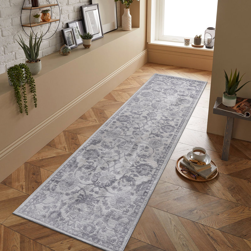 Loom & 2X8 Area Rug Grey/Silver/ - Non-Shedding, Stain , Adds A Sophisticated Touch To Living Room, Bedroom, Dining Office Fits Dining, Home Nicely