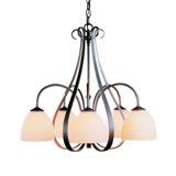 Sweeping Taper 5 - Light Shaded Classic/Traditional Chandelier