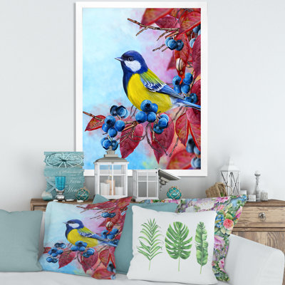 " Bright Bird Bullfinch Sitting On A Branch II "