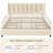 Cahlin Queen Storage Bed Frame Velvet Upholstered Platform Bed with 4 Storage Drawer, Adjustable Headboard and Wood Slat Support, Beige-807684304-807684310