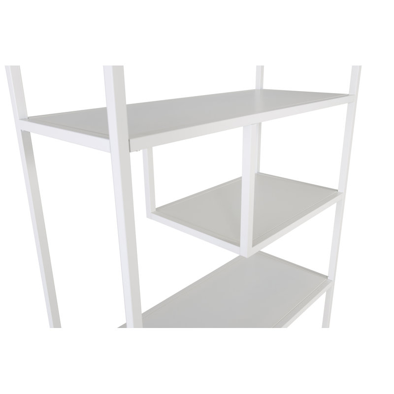 Cogan 188 cm H x 85 cm W Steel and Iron Geometric Bookcase, White