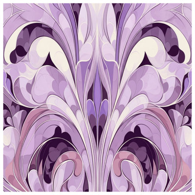 Purple Floral Swirls Wall Tapestry - Floral Wall Decor